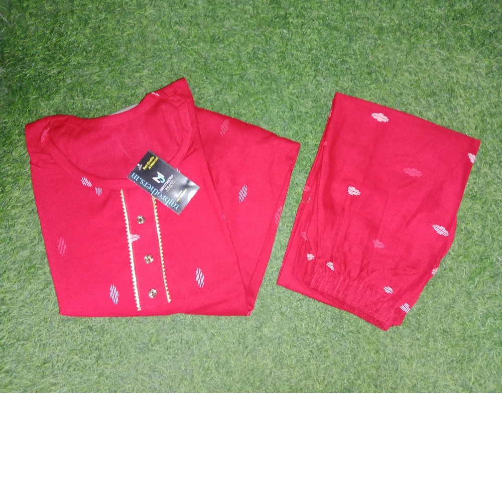 Girls kurti pant said formal look (Red)