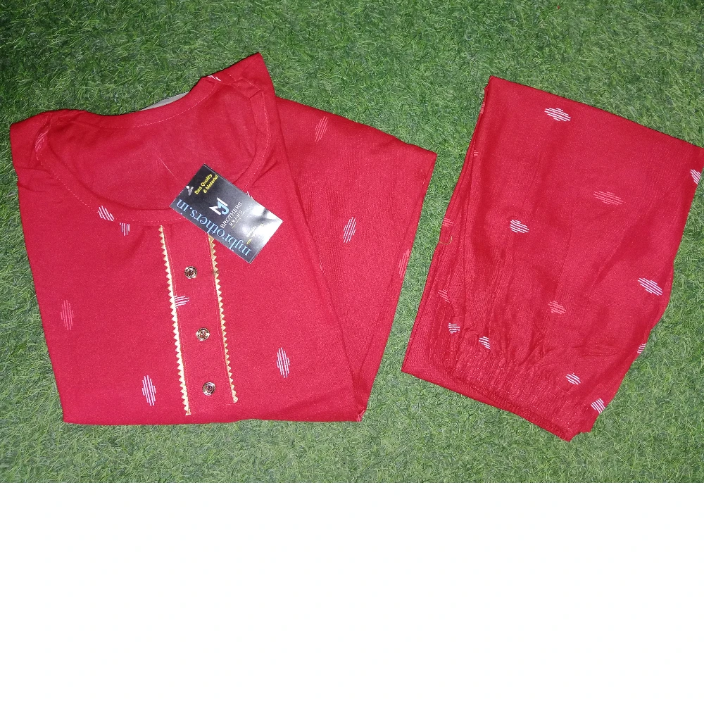 Girls kurti pant said formal look (Red)