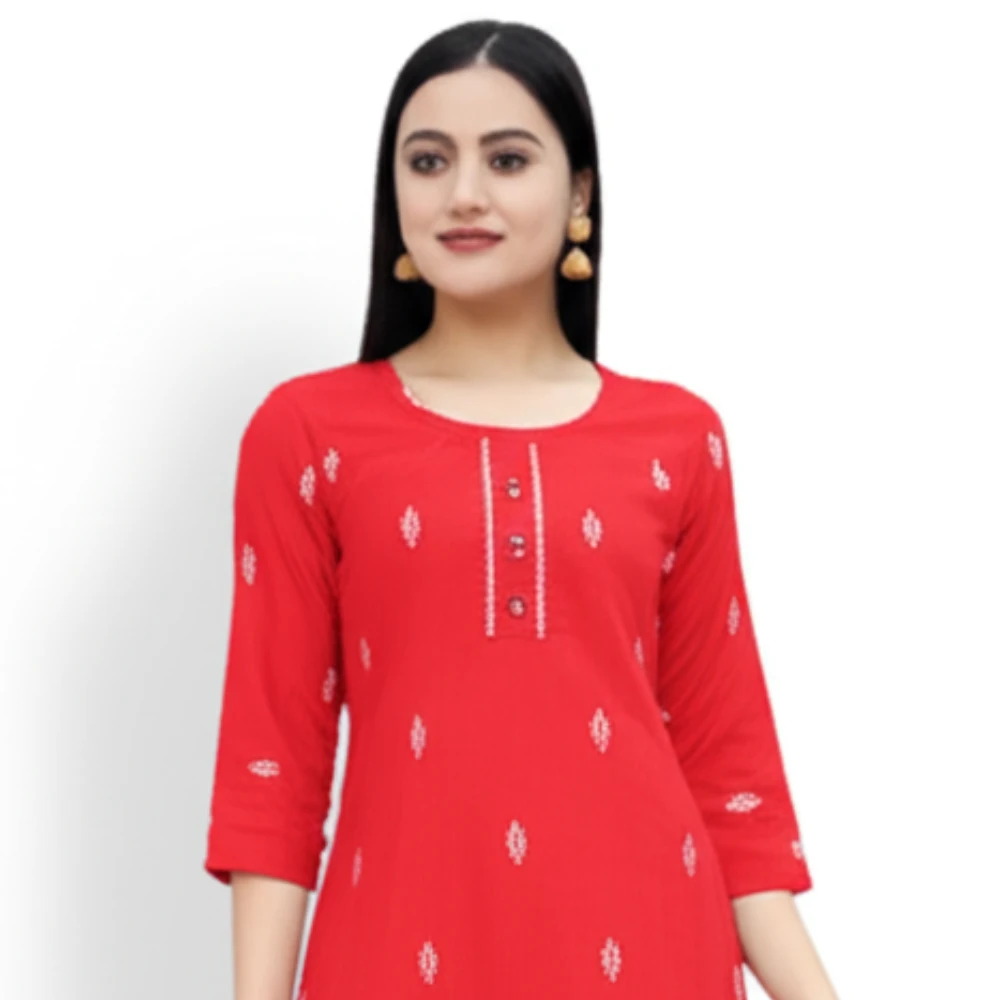 Girls kurti pant said formal look (Red)