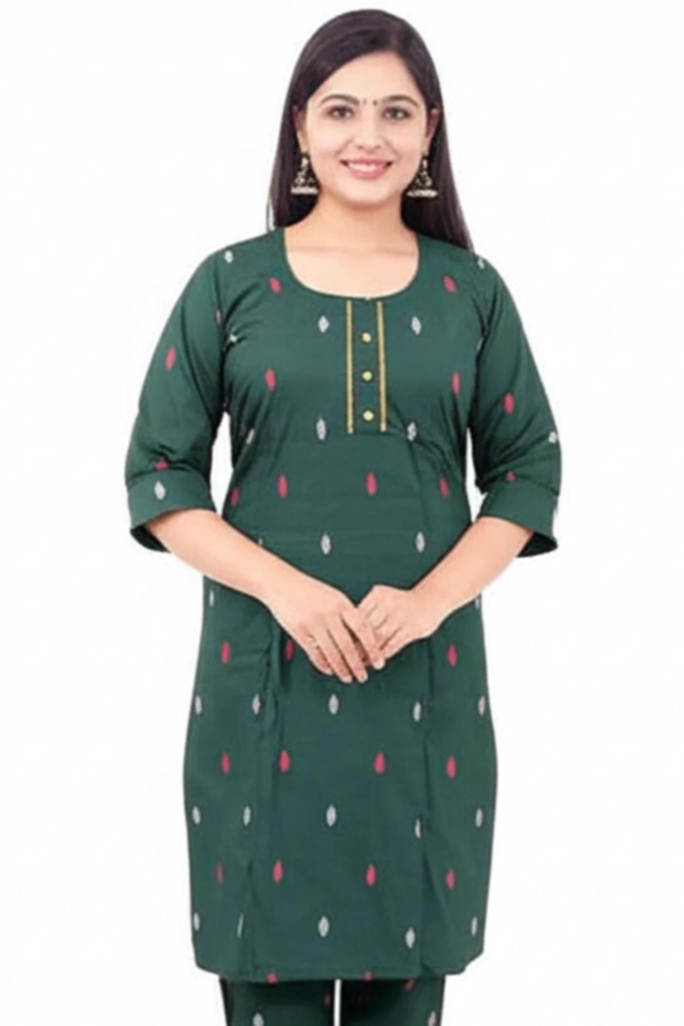 Girls kurti pant said formal look (green)