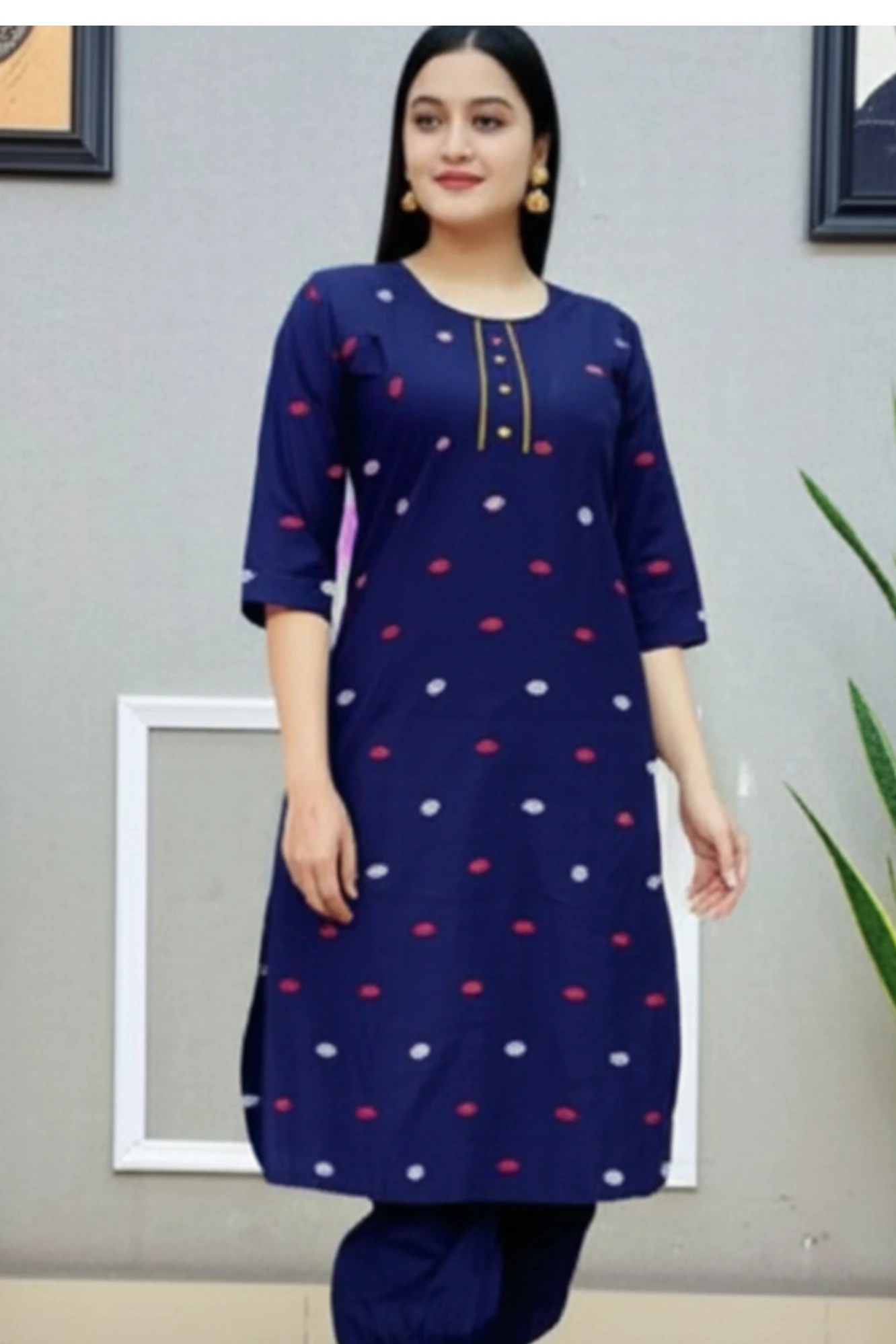 Girls kurti pant said formal look (blue)