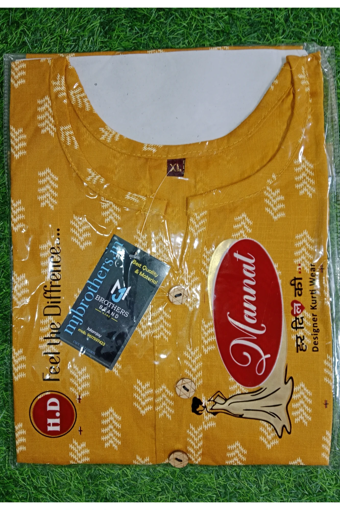 Short kurta girls casual trending (yellow)