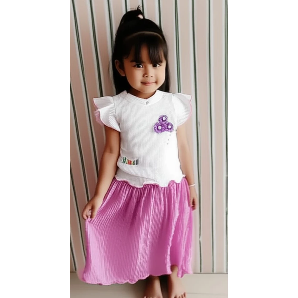 Baby girl Top skirt crush plating
