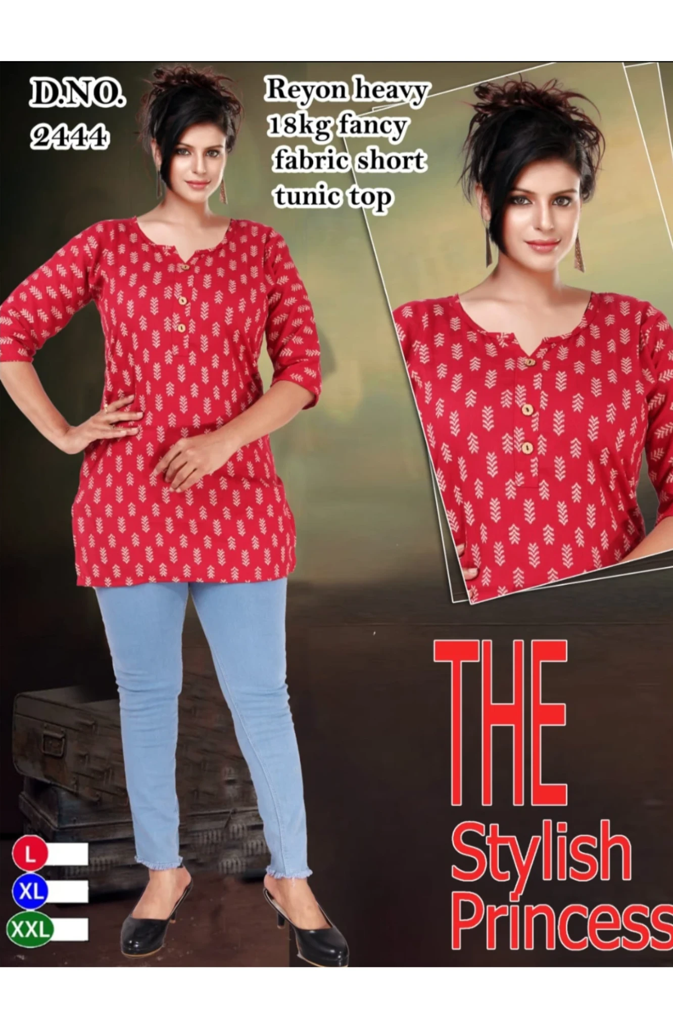 Short kurta girls casual trending (Red)