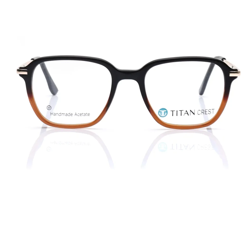 Titan Brown Geometric Eyeglasses for Men and Women