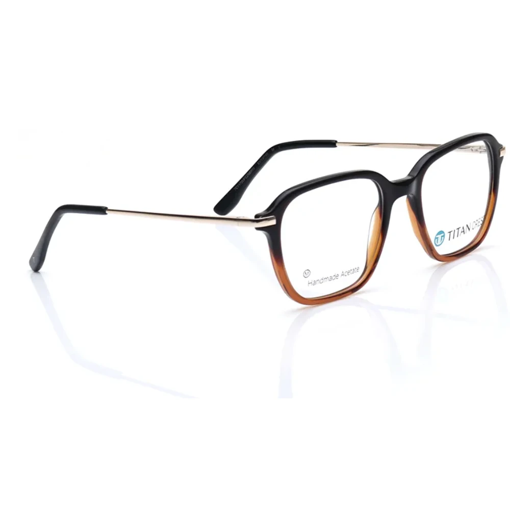 Titan Brown Geometric Eyeglasses for Men and Women
