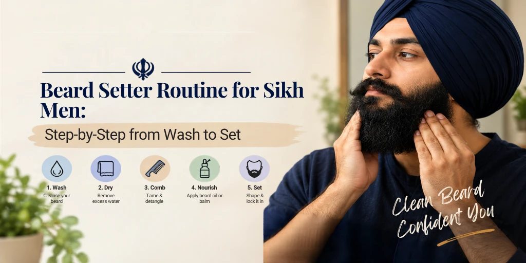Beard Setter Routine for Sikh Men: Step-by-Step from Wash to Set
