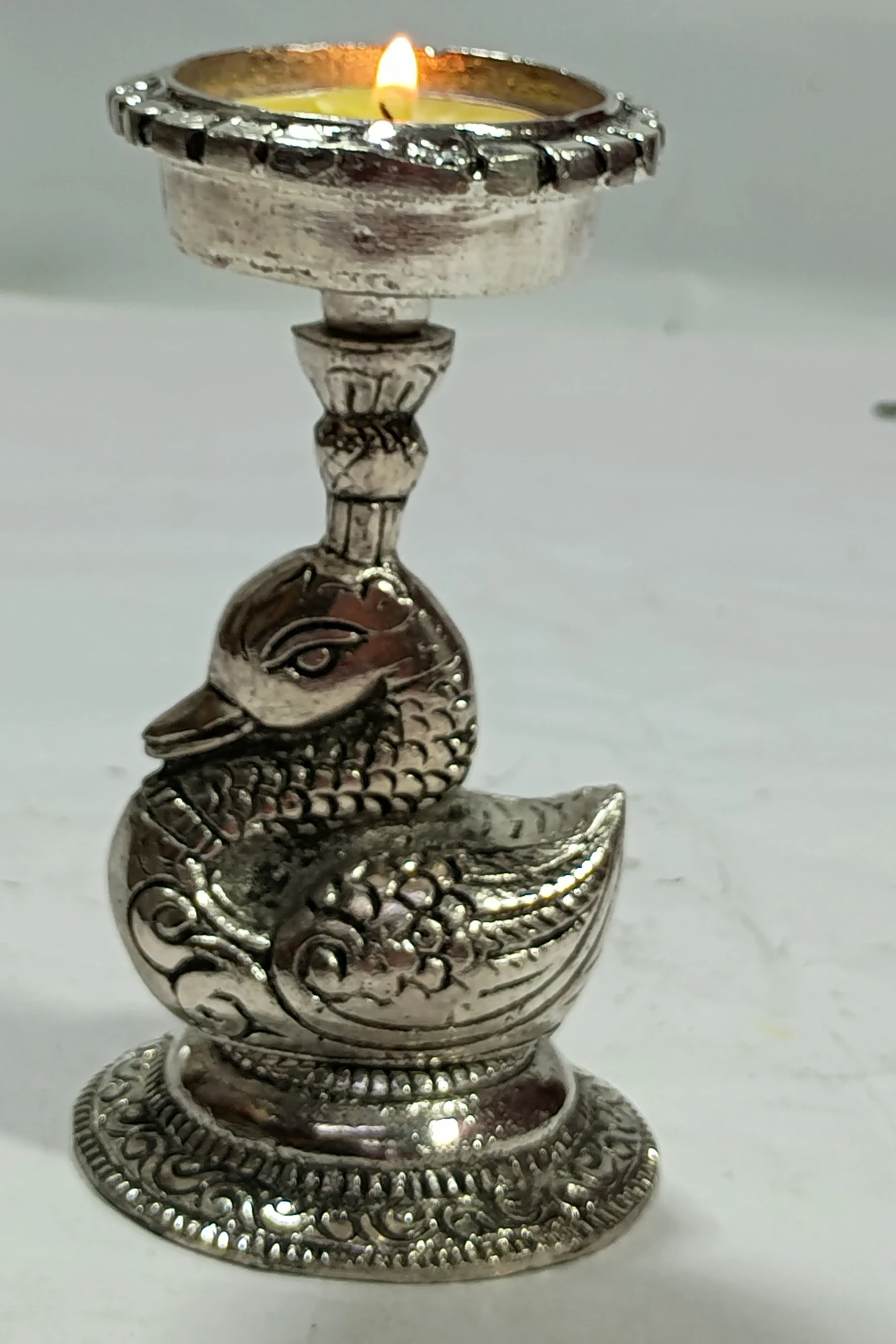 Candel Stand with Swan-4No-Z09206