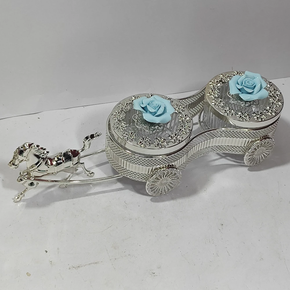 Dry Fruit Container with Horse Cart-16No-Z13114