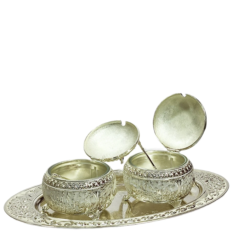 Two Dry Fruits Containers with Tray-10.5No-Z12805