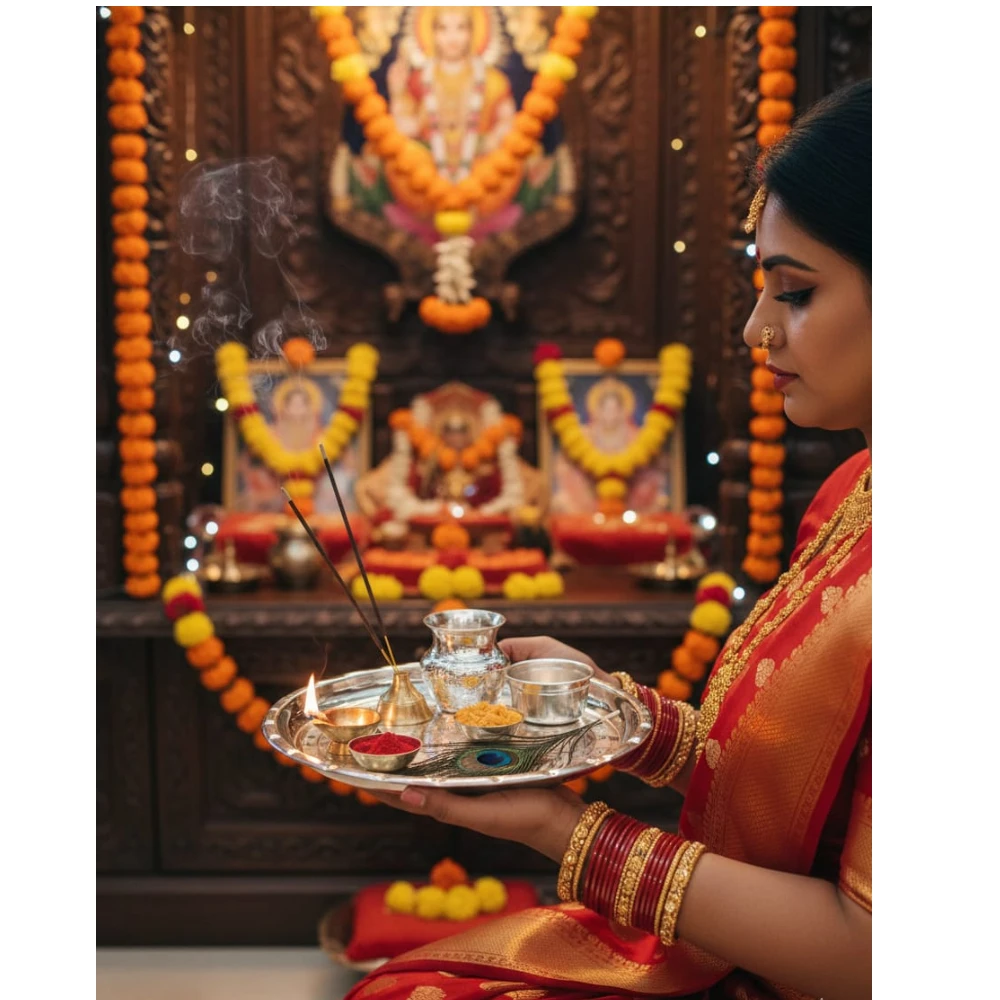 Plate with Laxmi Ganesh-10No-Z07534