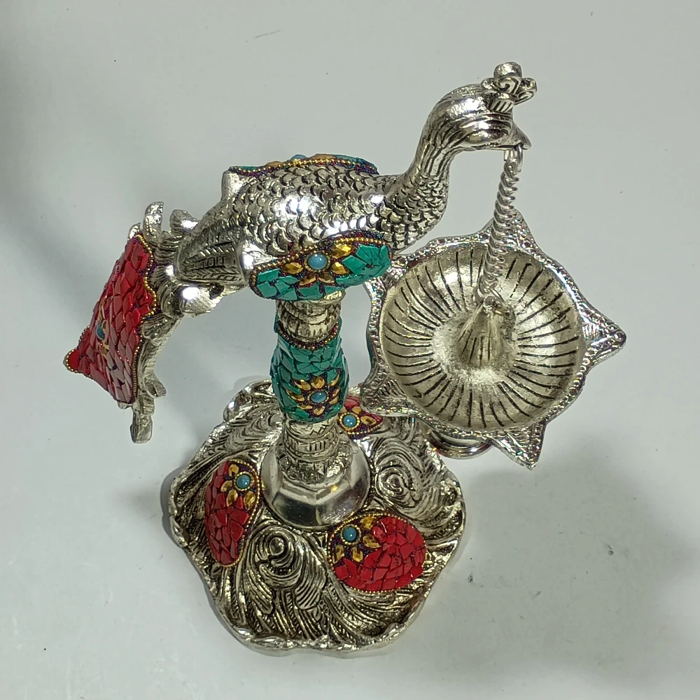 Diya with Peacock-12No-Z12357