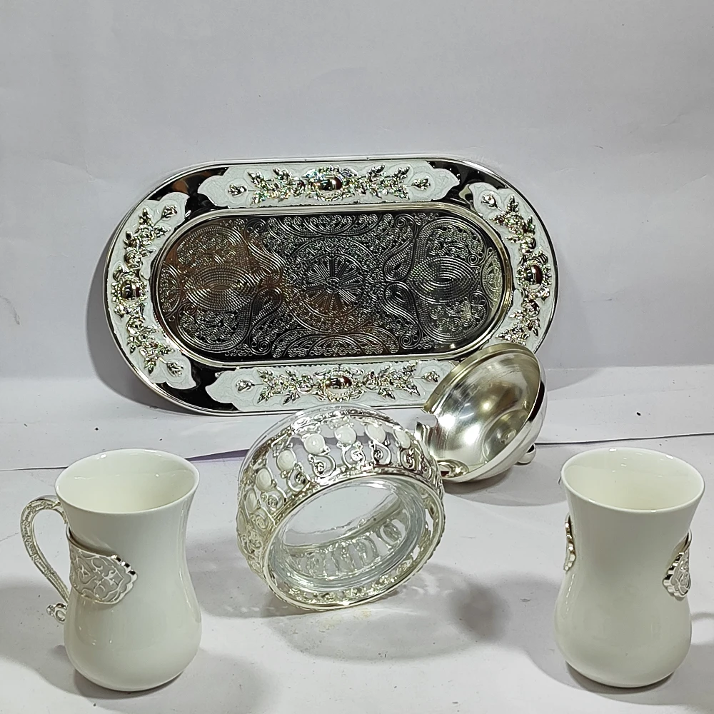 Tray with Cup and Sugar Pot-5No-Z12863