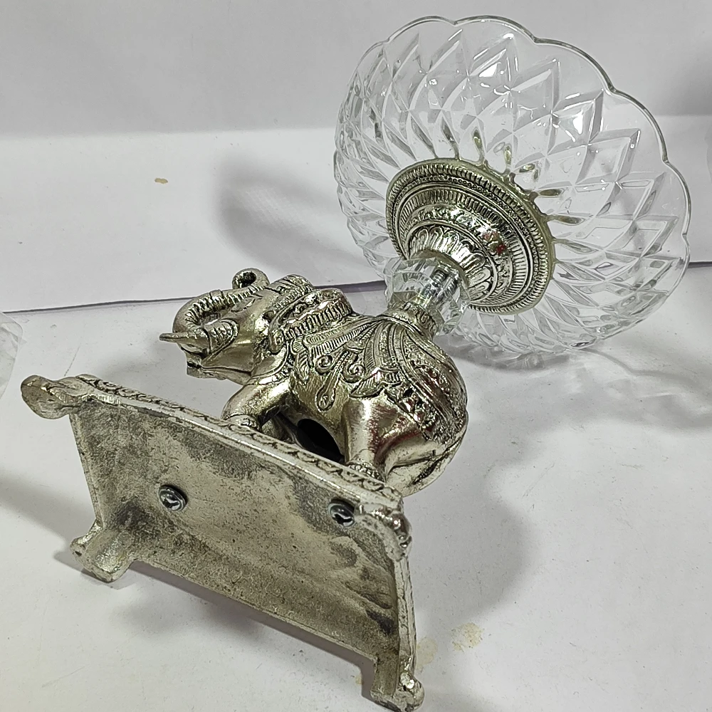 Elephant with Glass Bowl-7No-Z12893
