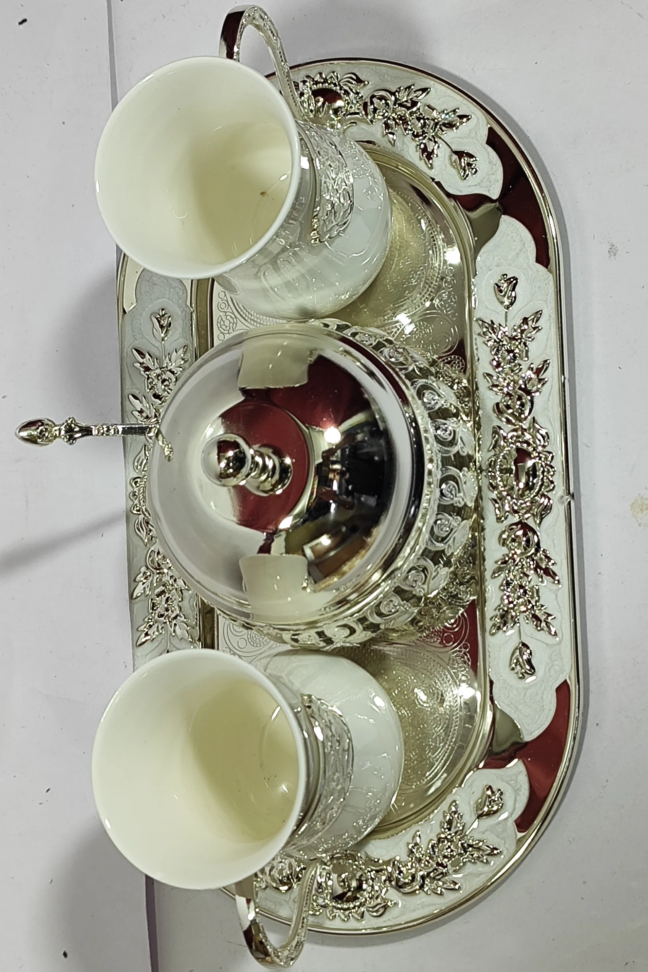 Tray with Cup and Sugar Pot-5No-Z12863