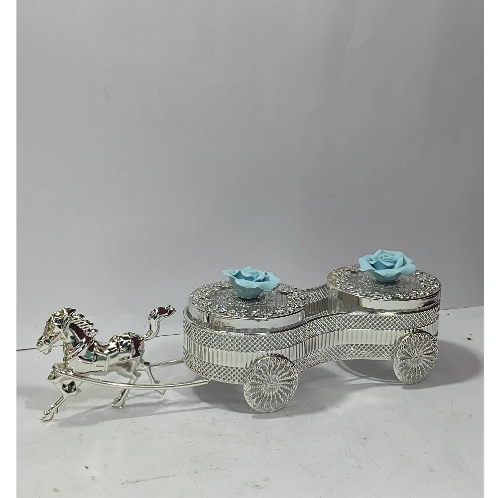 Dry Fruit Container with Horse Cart-16No-Z13114