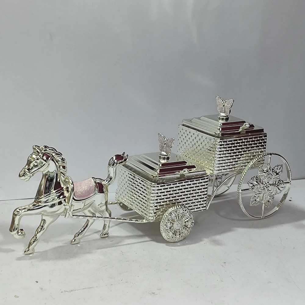 Dry Fruit Container with Horse Cart-16No-Z13113