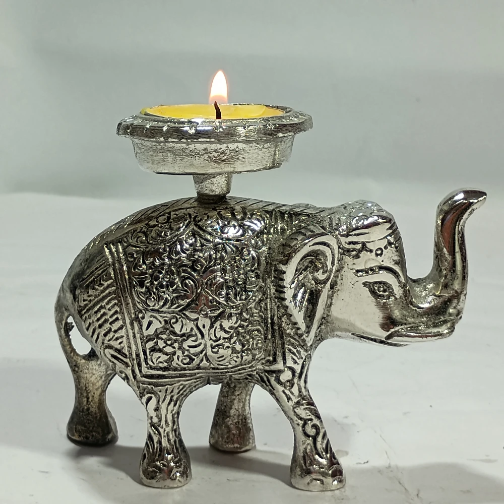 Candel Stand With Elephant-4No-Z11012