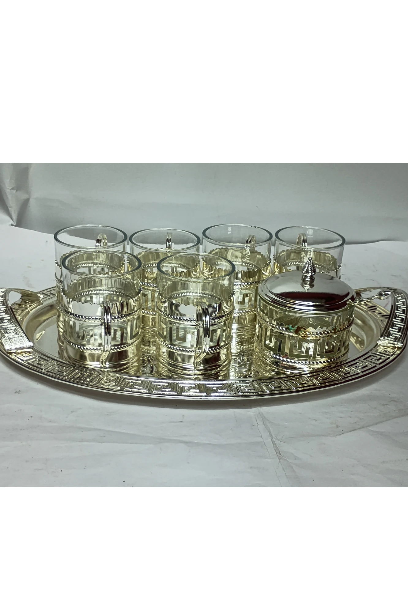 Cup and  Sugar Pot with Tray - 15.5No-Z12439