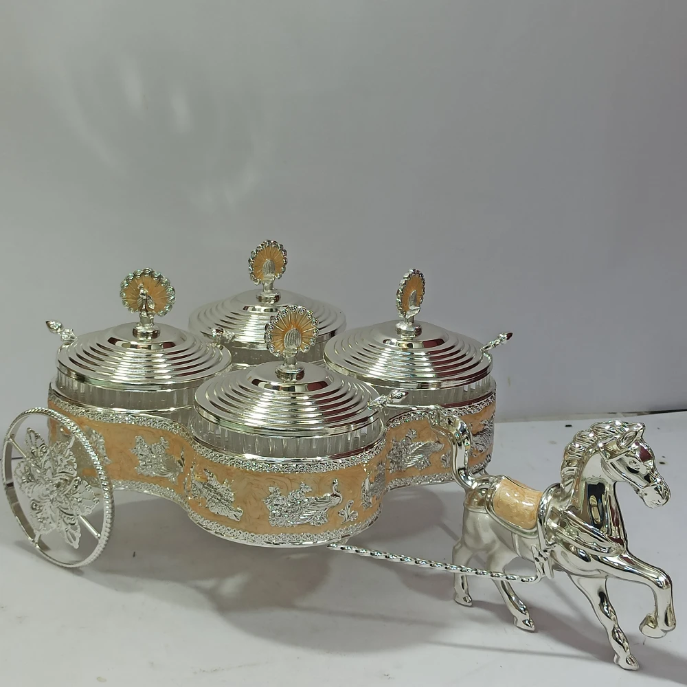 Dry Fruit Container with Horse Cart-16No-Z13169