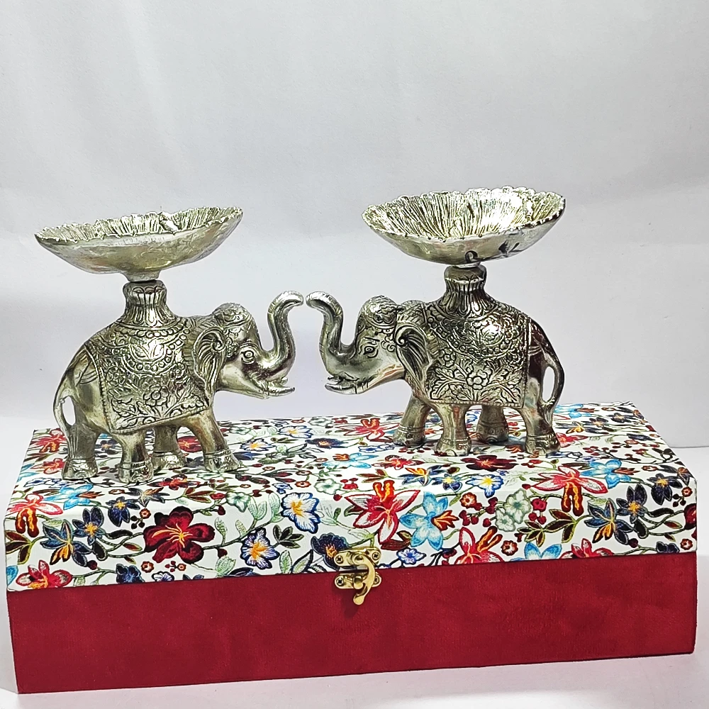Two Elephant Platter Set-4No-Z12756