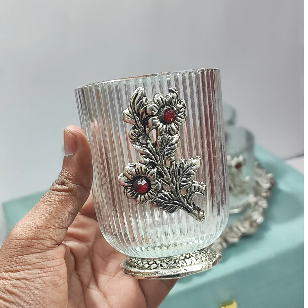 6 Pcs Glass with Tray-14No-Z13107