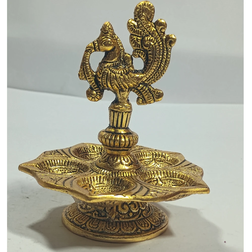 Diya with Peacock-4No-Z09375