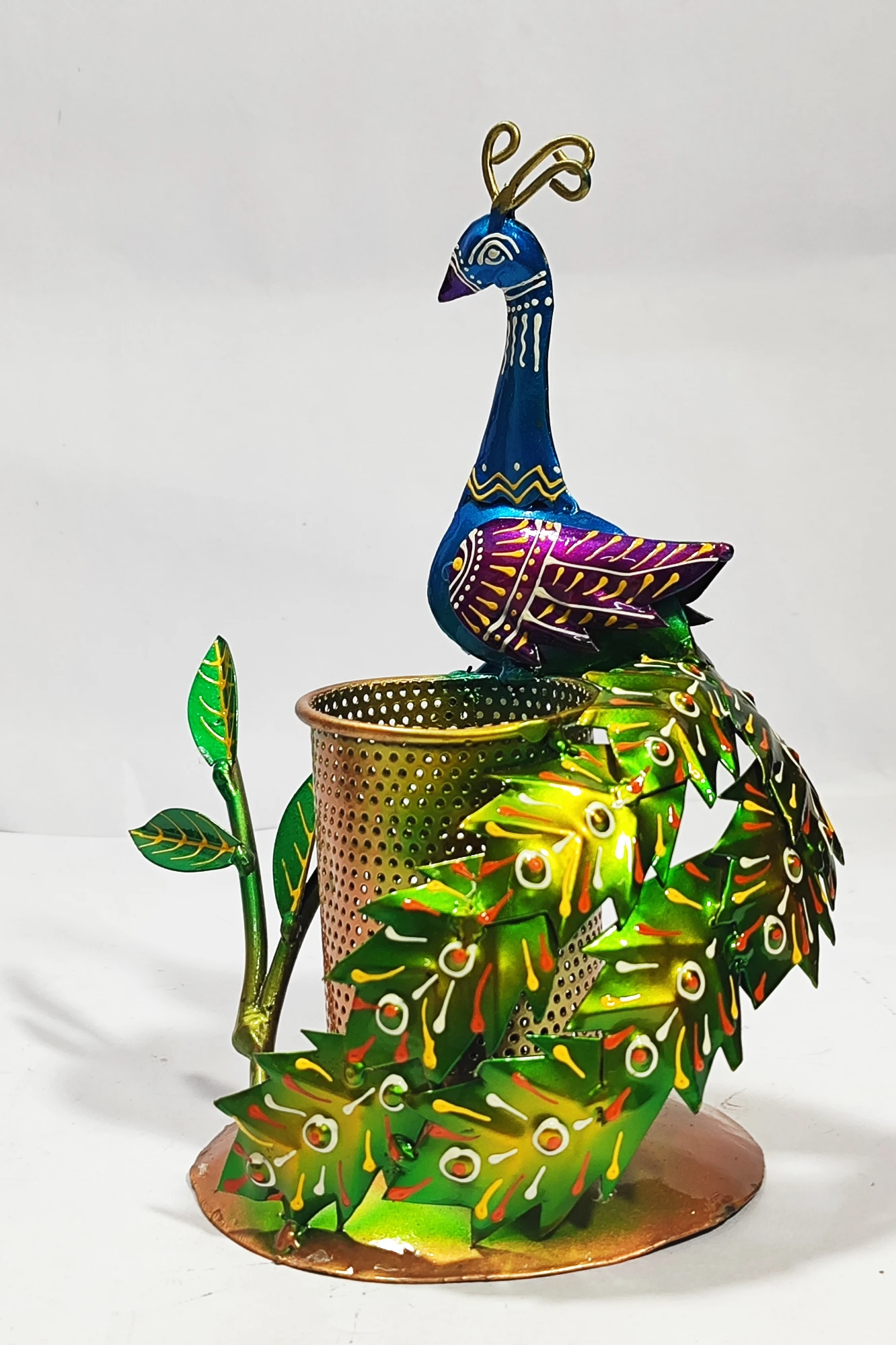 Pen Stand With Peacock-9No-Z11429
