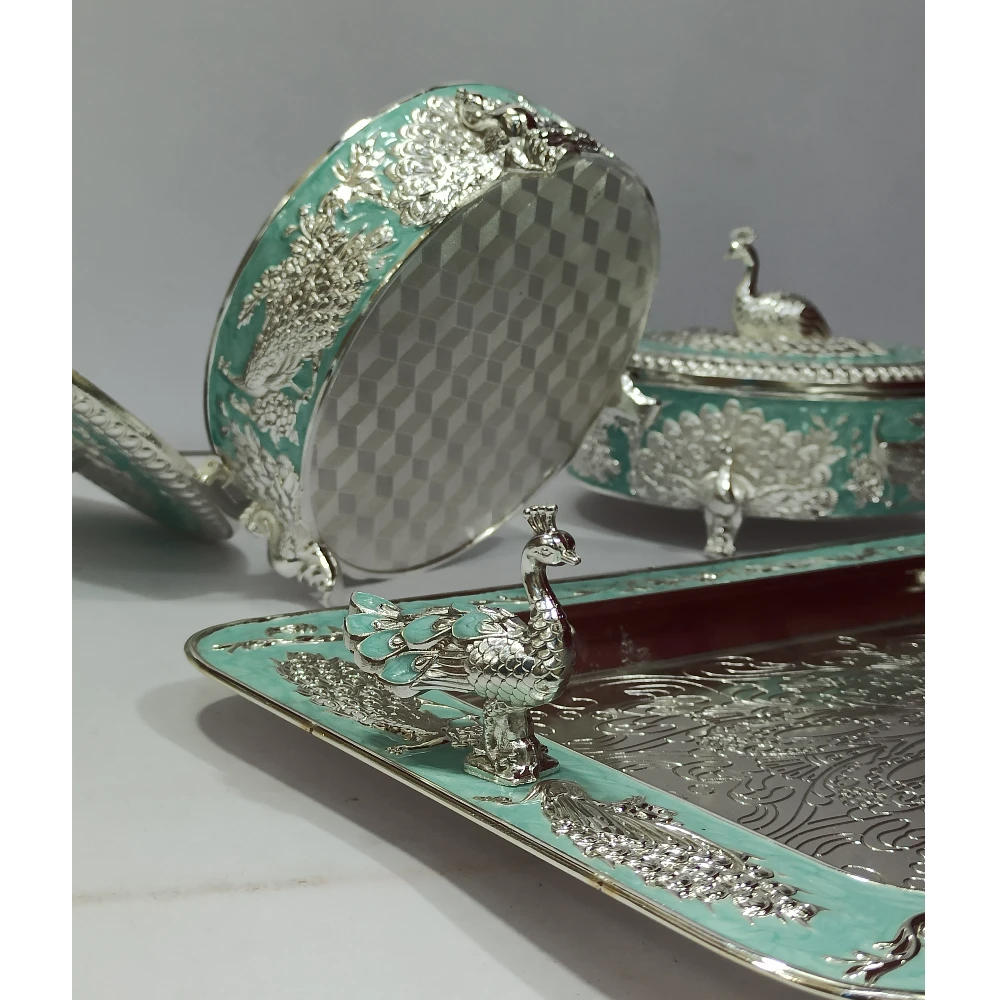 Two Dry Fruits Containers with Tray-15.5No-Z13030
