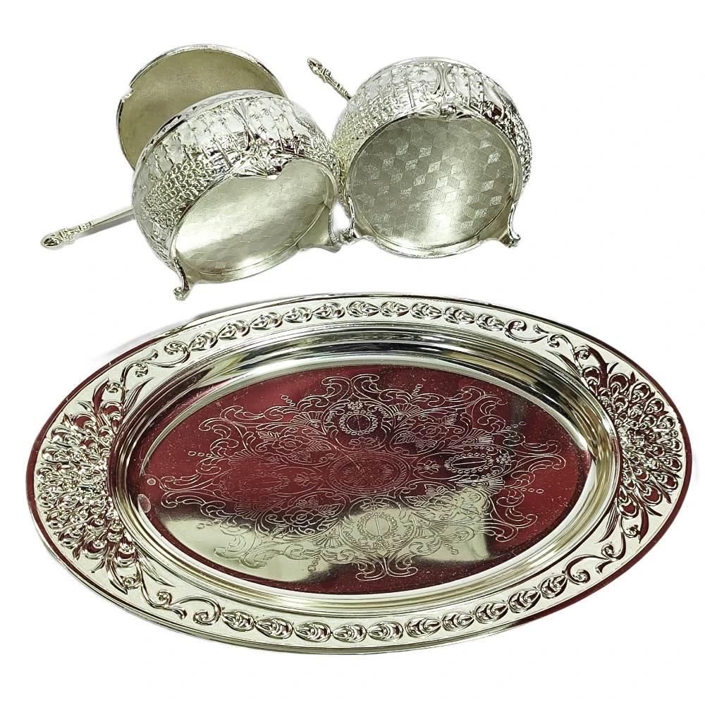 Two Dry Fruits Containers with Tray-10.5No-Z12805