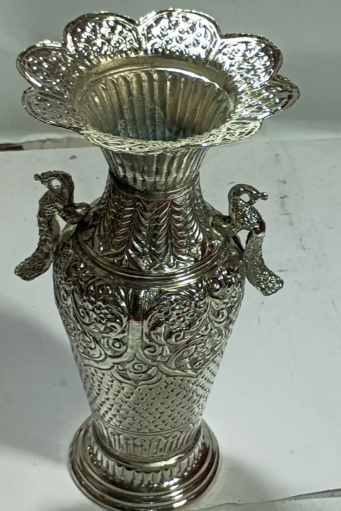 Flower Vase With Peacocks-10.5No-Z10930