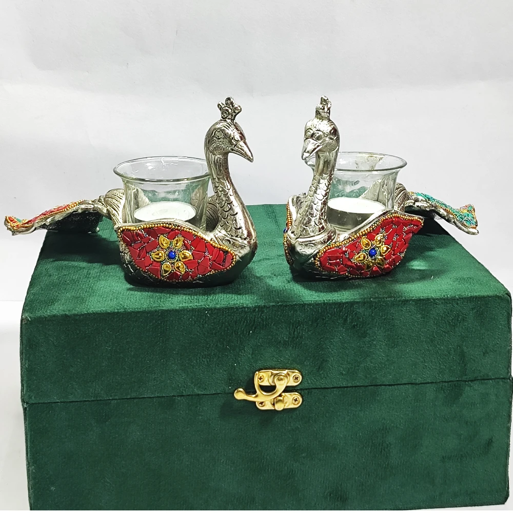 Candle stand with Peacocks-9No-Z12766