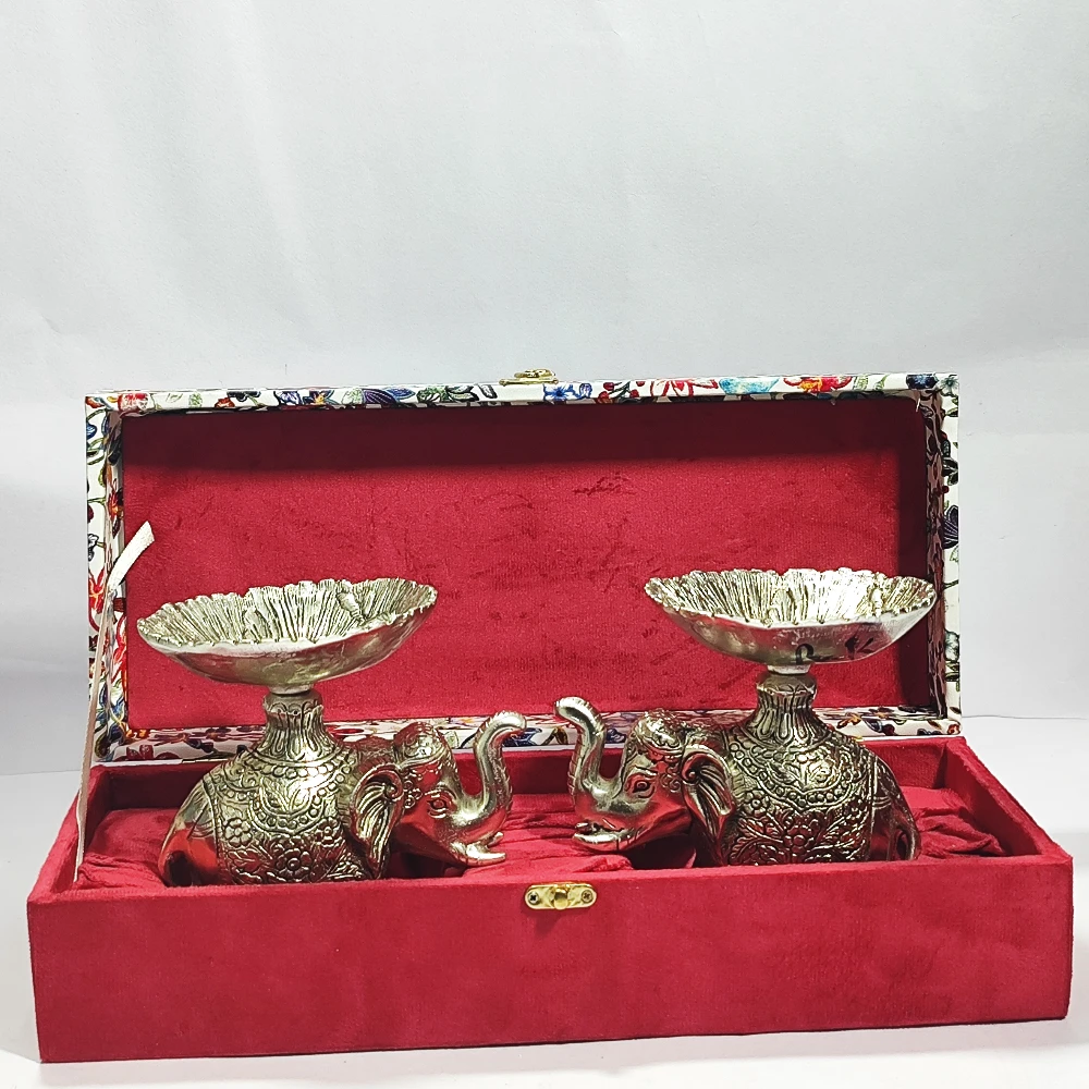 Two Elephant Platter Set-4No-Z12756