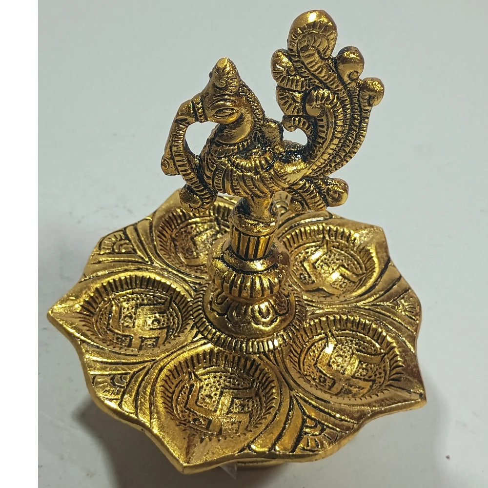 Diya with Peacock-4No-Z09375