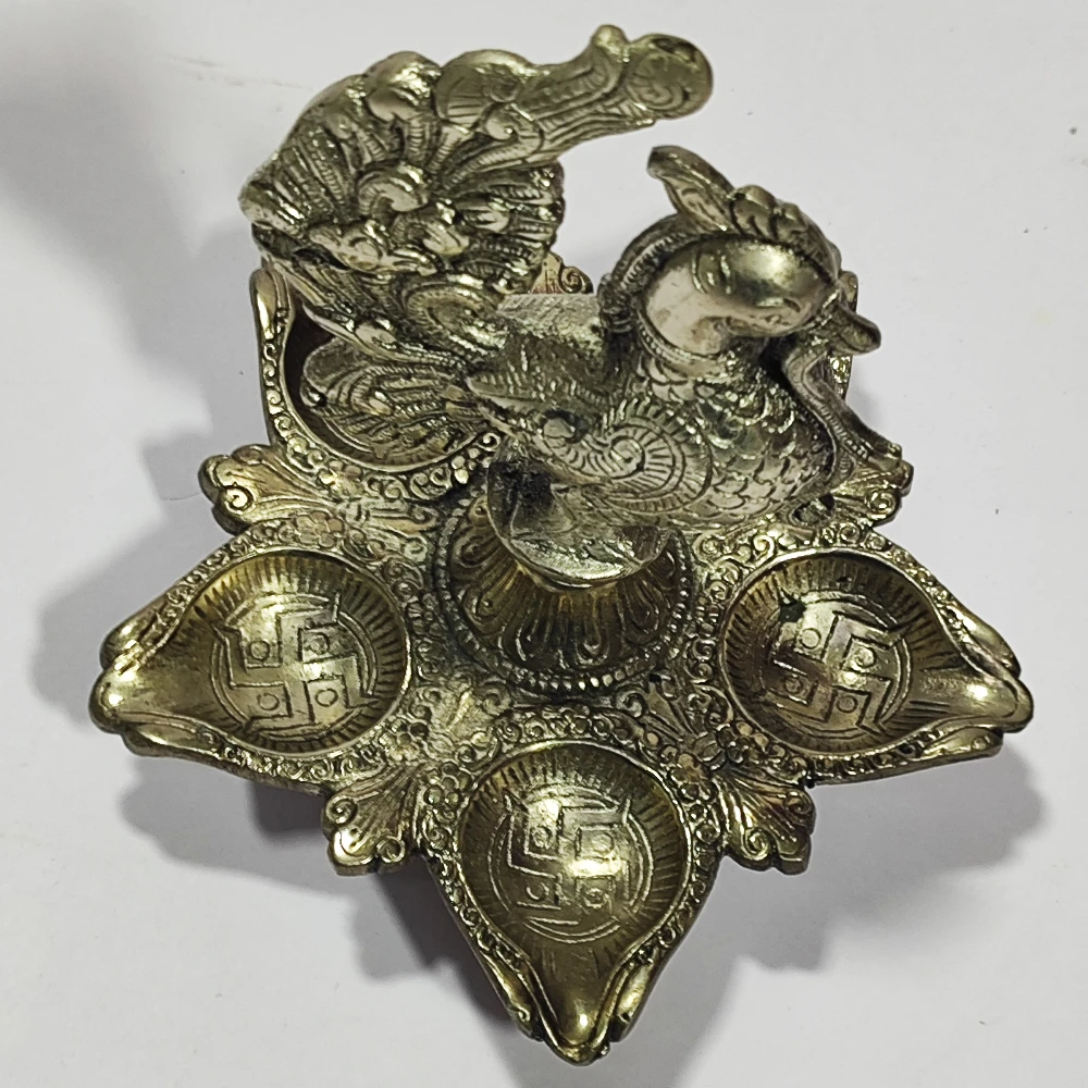 Diya with Peacock-6.5No-Z08333