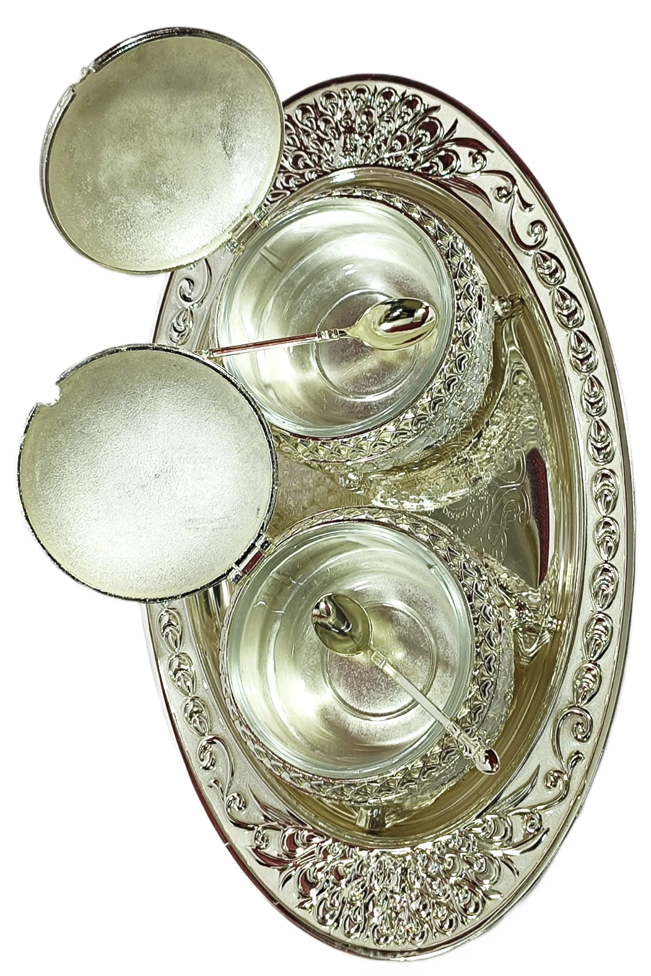 Two Dry Fruits Containers with Tray-10.5No-Z12805