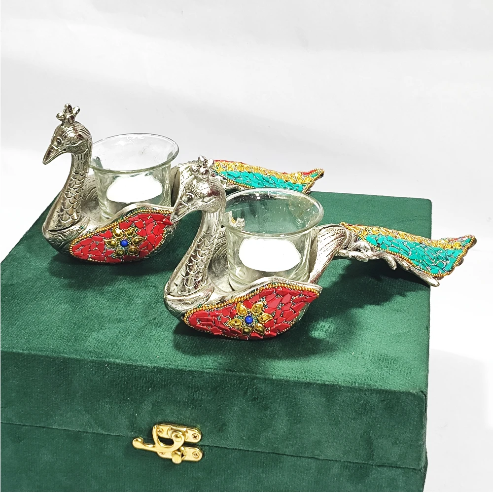 Candle stand with Peacocks-9No-Z12766