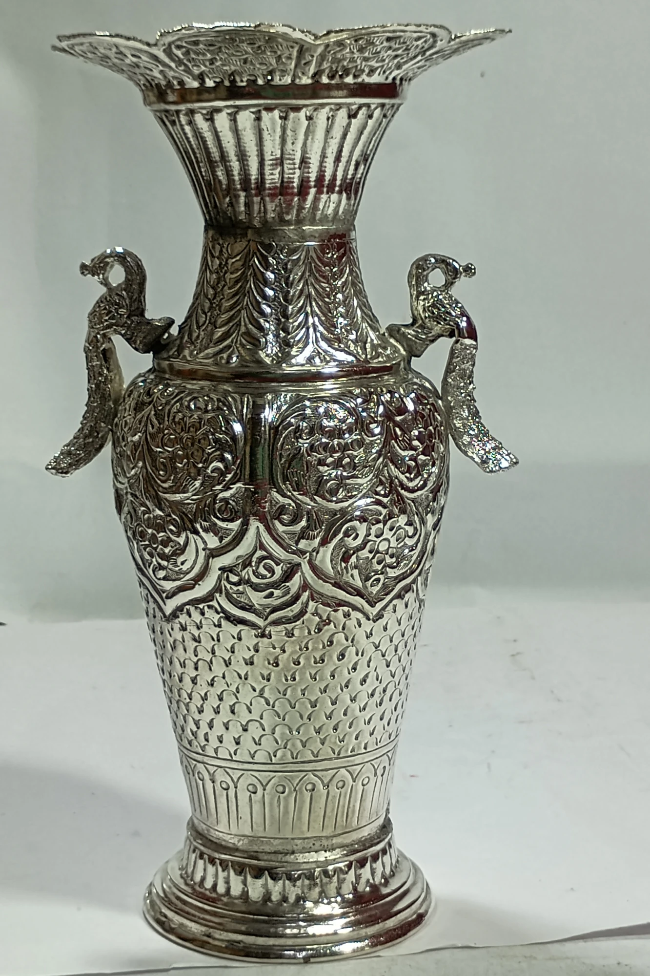 Flower Vase With Peacocks-10.5No-Z10930