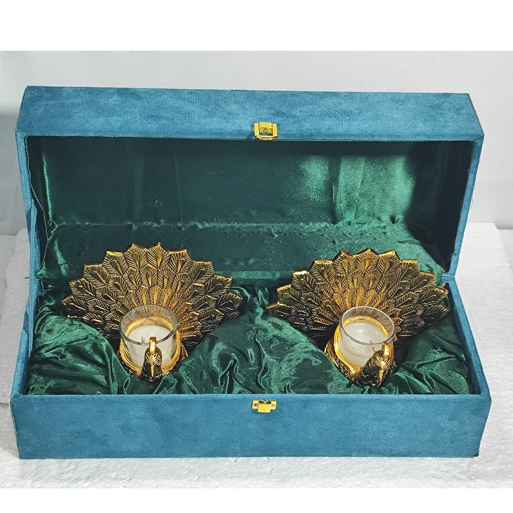 Two Peacock Candel Stand-5.5No-Z11443