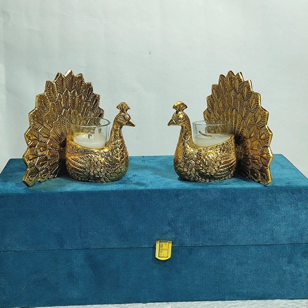 Two Peacock Candel Stand-5.5No-Z11443