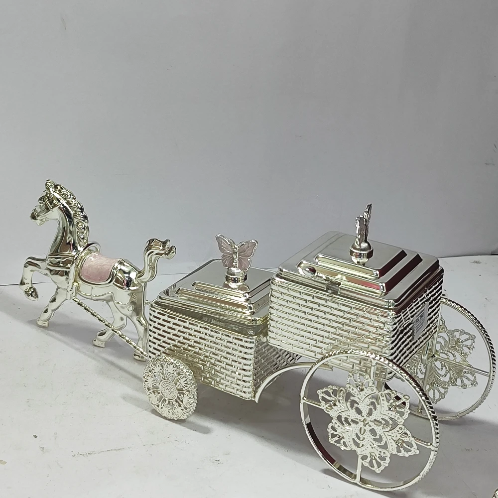 Dry Fruit Container with Horse Cart-16No-Z13113