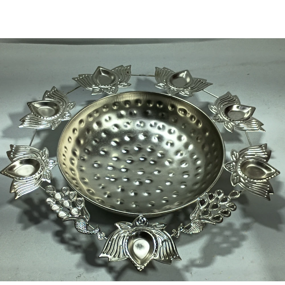 Eight Diya With Bowl-8No-Z10712