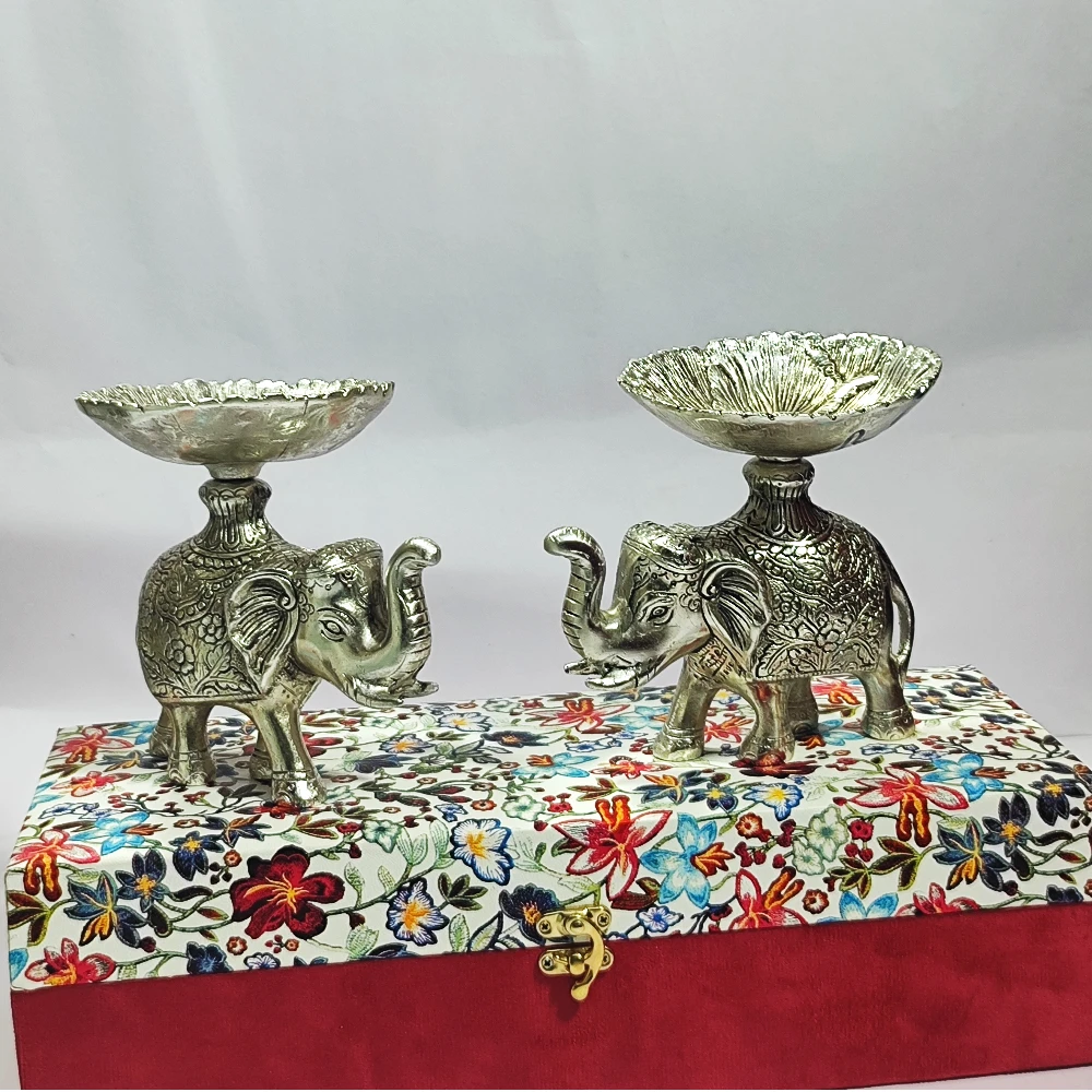 Two Elephant Platter Set-4No-Z12756