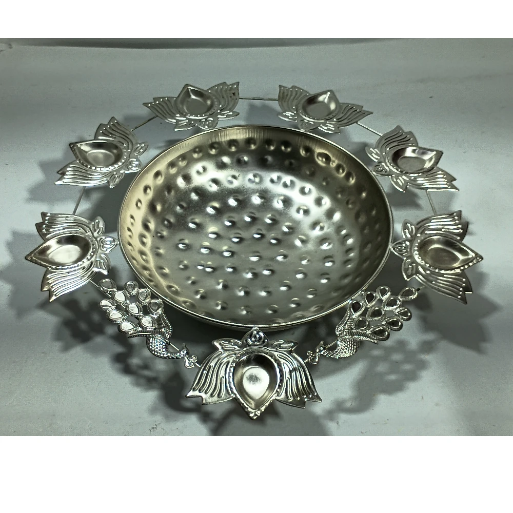 Eight Diya With Bowl-8No-Z10712