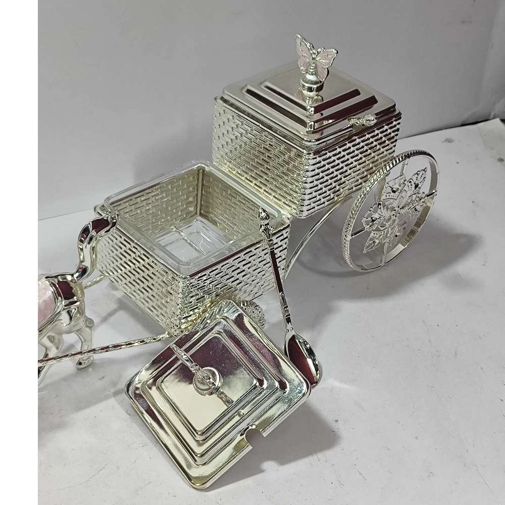 Dry Fruit Container with Horse Cart-16No-Z13113