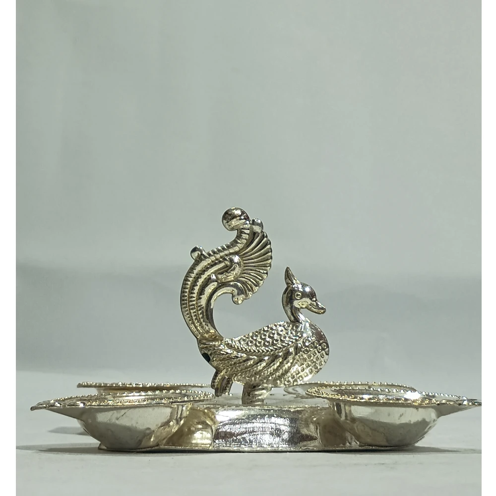 Four Diya with Peacock-2.5No-Z09837
