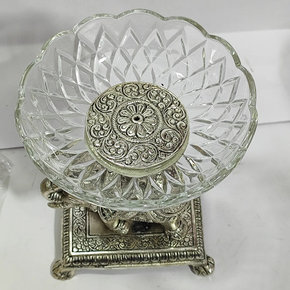 Elephant with Glass Bowl-7No-Z12893