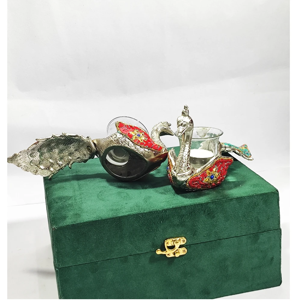 Candle stand with Peacocks-9No-Z12766