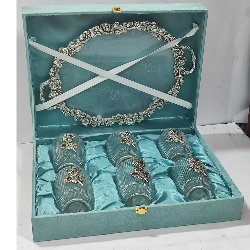 6 Pcs Glass with Tray-14No-Z13107