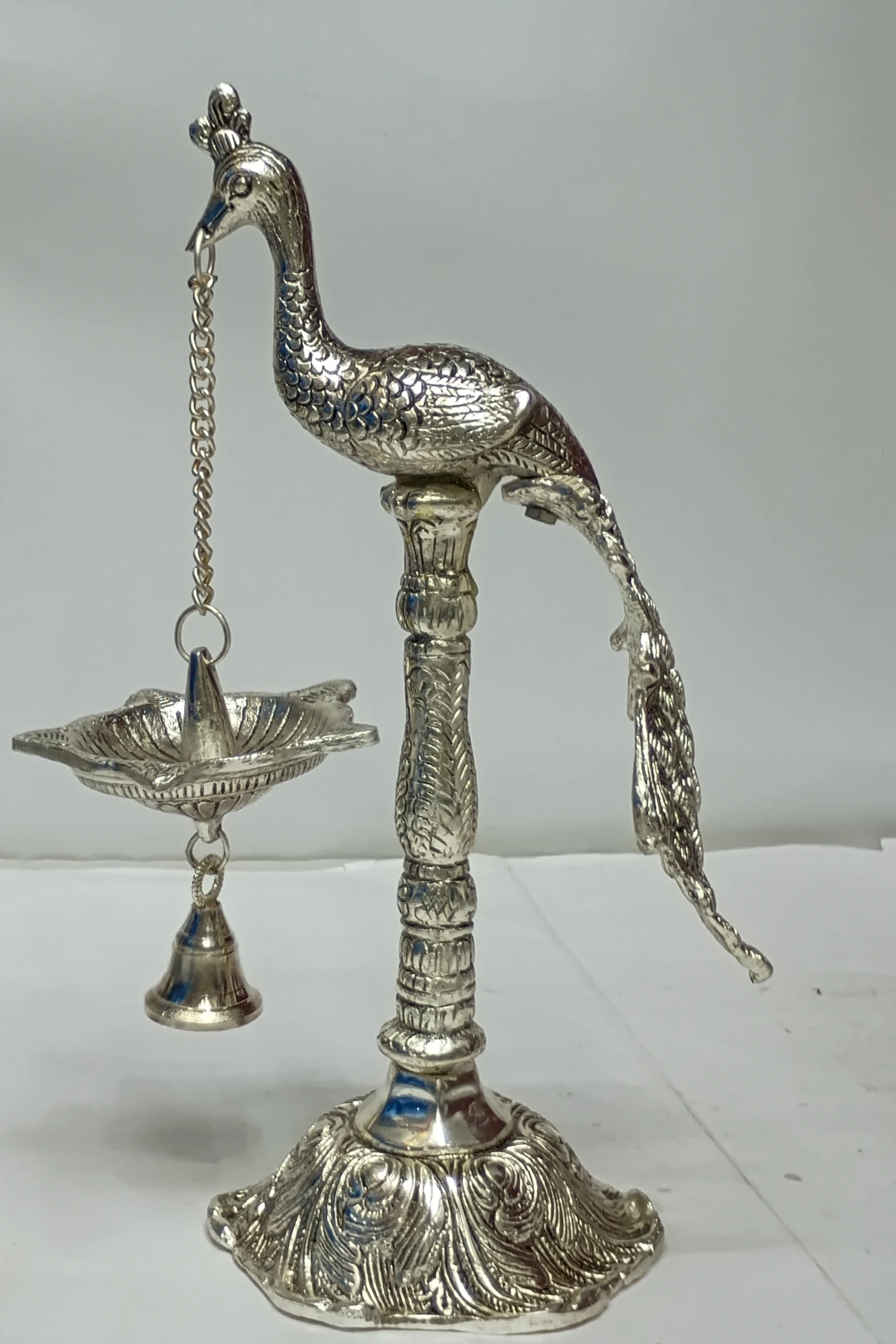 Diya with Peacock Stand-Z12358